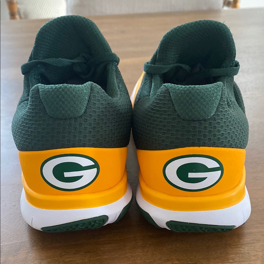 Rare Green Bay Packers Nike Free Green and Yellow Men's Shoes - Picture 2 of 10